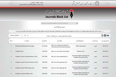 فهرست نشریات نامعتبر و جعلی 